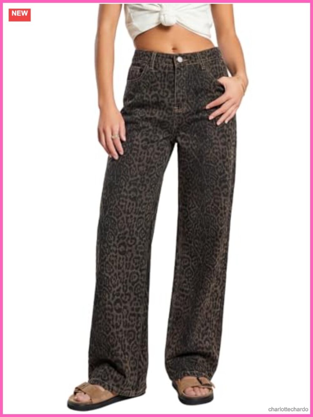 High Waisted Wide Leg Boyfriend Denim Jeans Cotton Polyester